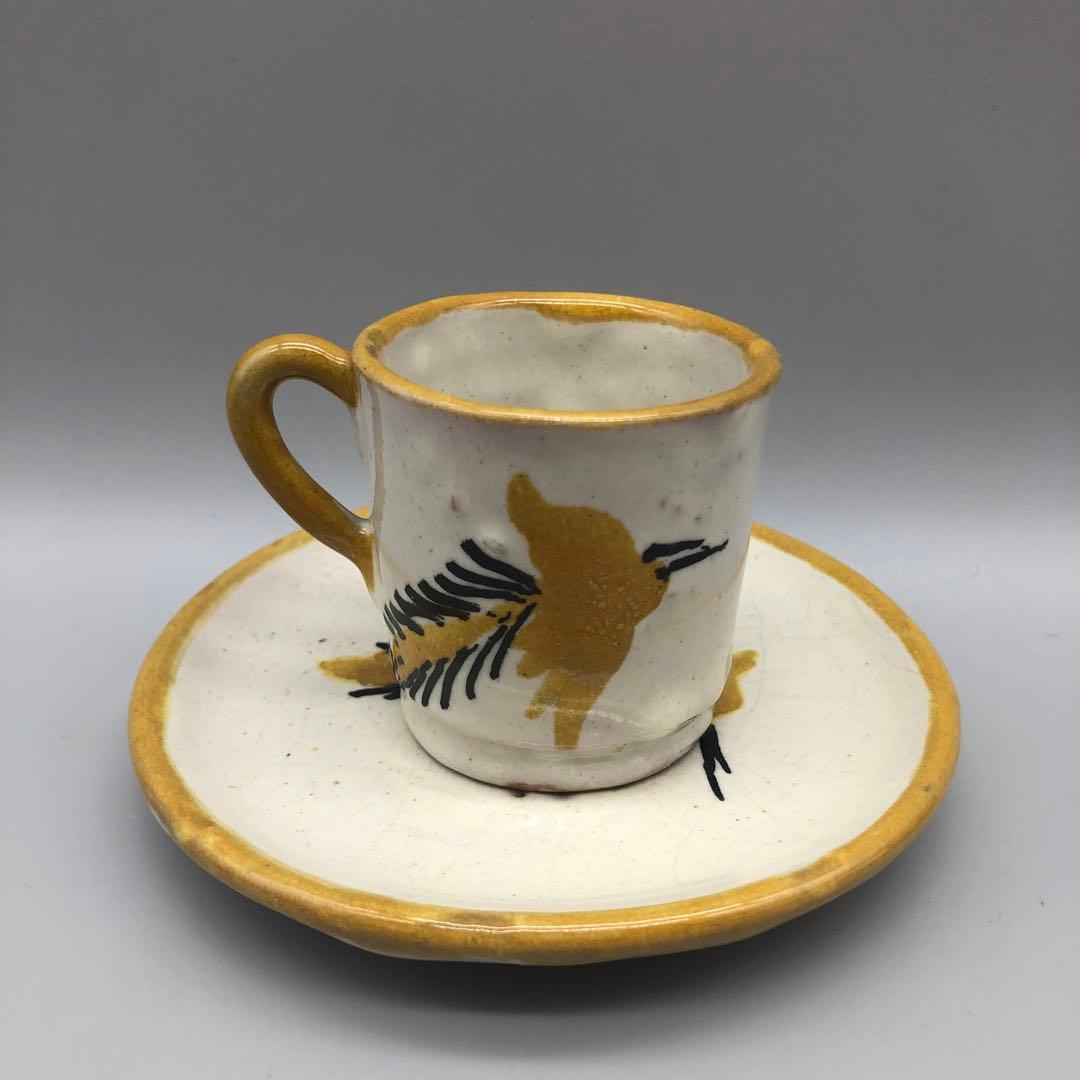 メキシコプエブラタラベラ焼ビンテージ陶器伝統工芸バード鳥カップ