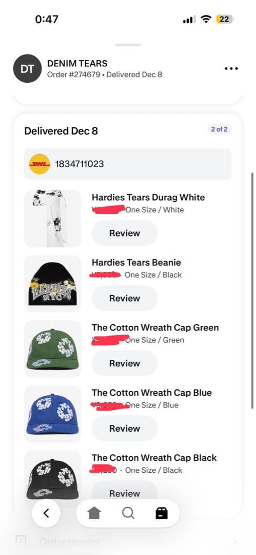 Denim Tears Rhinestone Durag ドゥーラグ 激レア