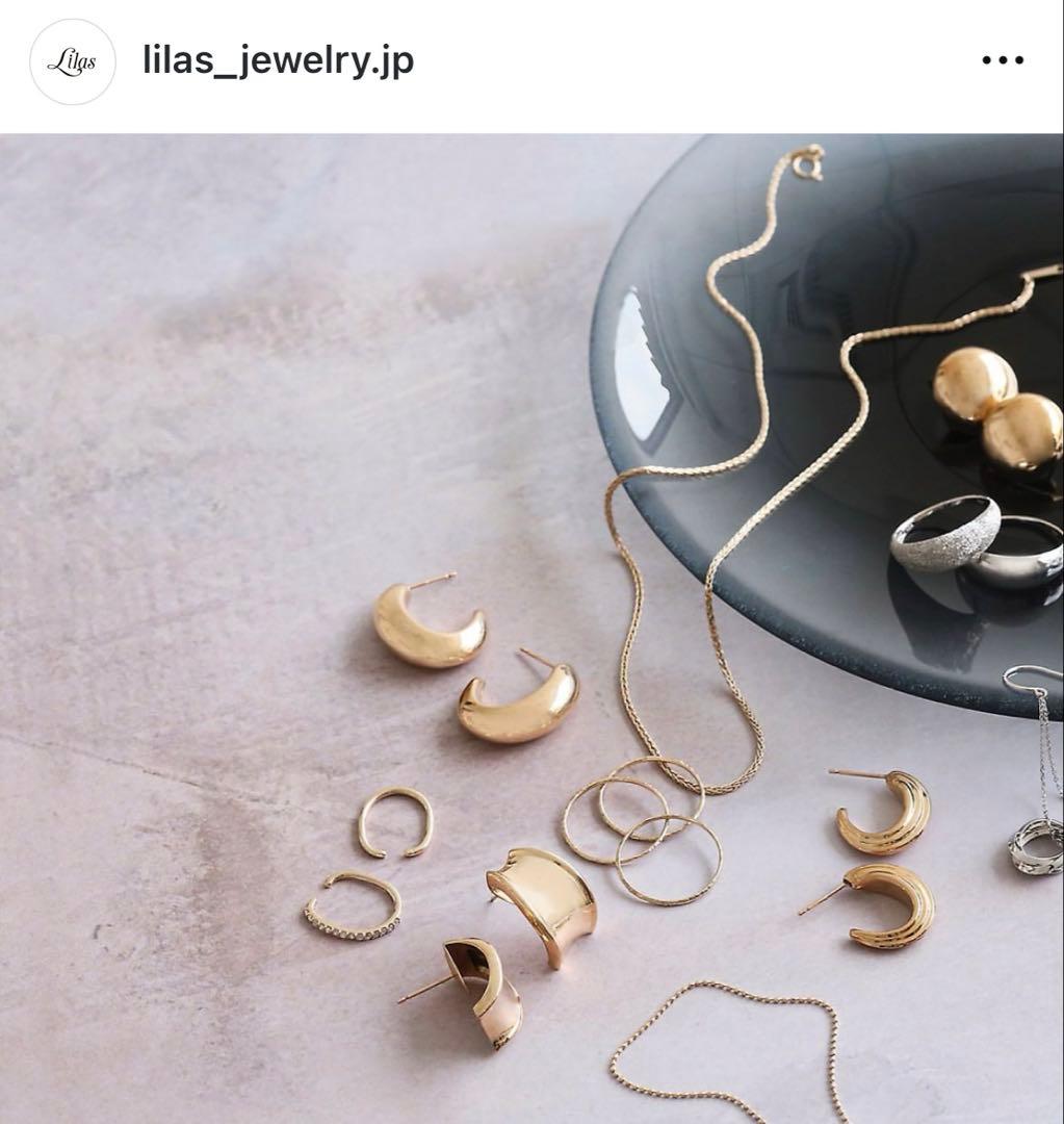 こ*け様 美品 Lilas リラ K10 三日月リング 13号