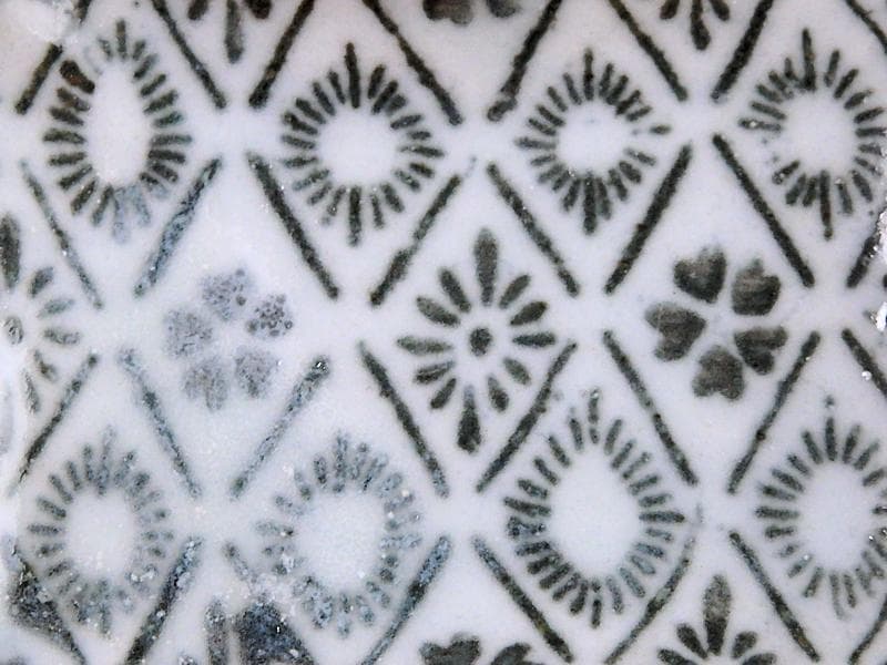 古伊万里 型刷印判 桜に菊花紋 変形皿 D288AS-CWf