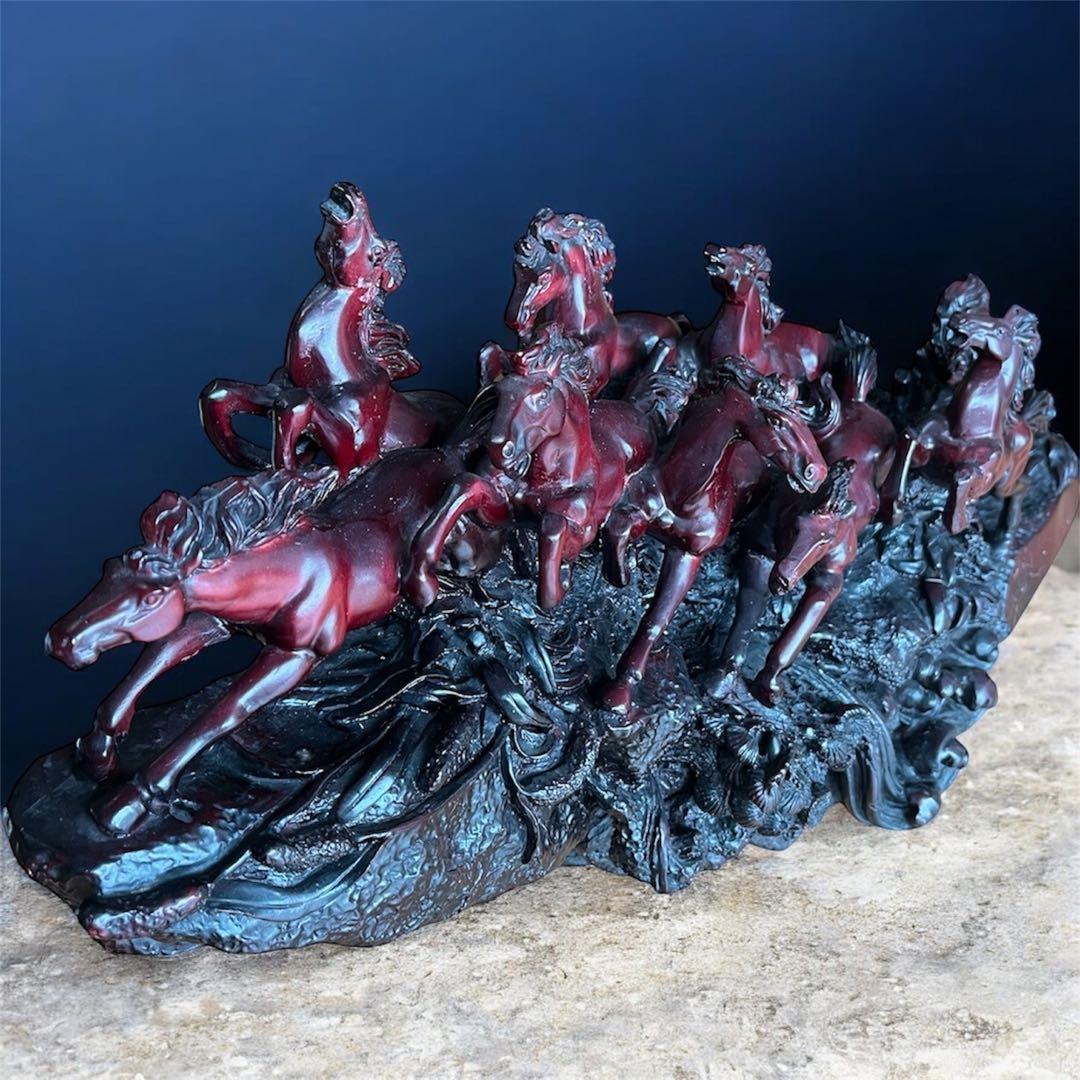 超特価 九頭馬 馬九頭 置物 開運 インテリア 仕事運 飛躍 成功 祈願