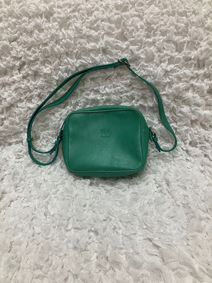 きし⭐︎【美品】【正規品】IL BISONTE ショルダーバッグ　グリーン