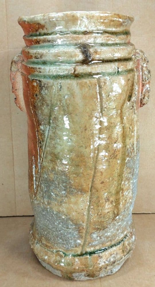 杉本貞光 信楽花入 裏千家十五代 鵬雲斎書付 共箱 美品 寺垣外窯 師:立花大亀