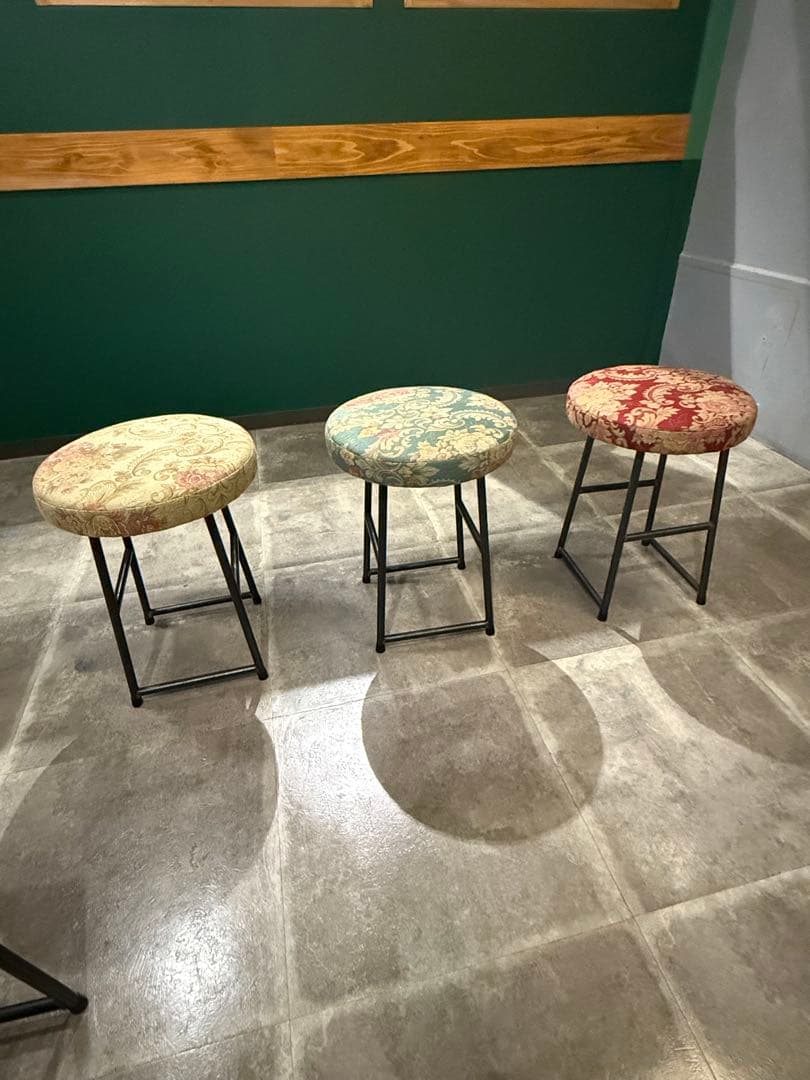 【レチェオ】花柄円形スツール　アンティーク風　オリジナル　6脚セット レチェオ】花柄円形スツール アンティーク風 オリジナル 6脚セット