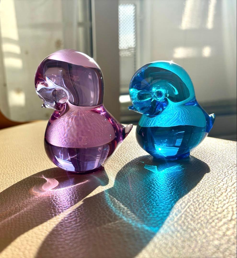 FMkonstglasコンストグラス】ガラス製 鳥の置物 ペーパーウエイト 美術