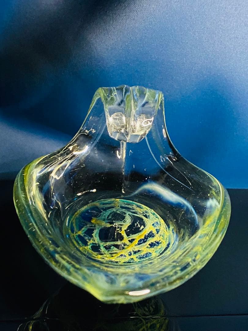 ガラス 小物入れ サインあり 宇宙 アース 地中海 海底 惑星 地球 神秘