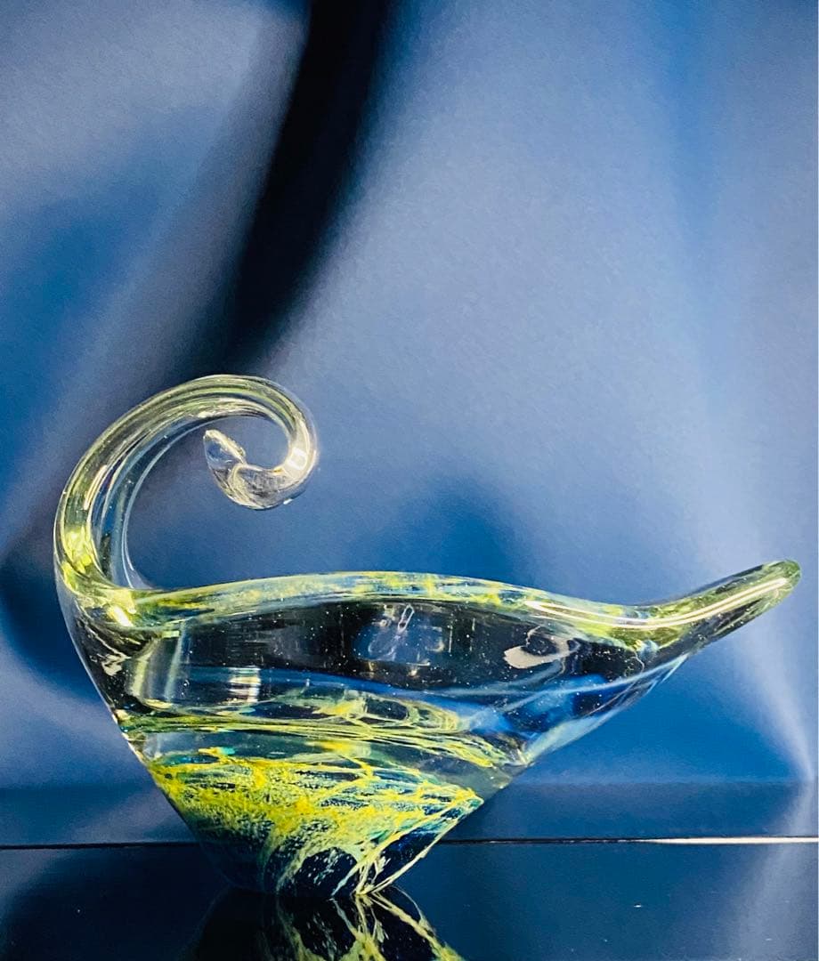 ガラス 小物入れ サインあり 宇宙 アース 地中海 海底 惑星 地球 神秘