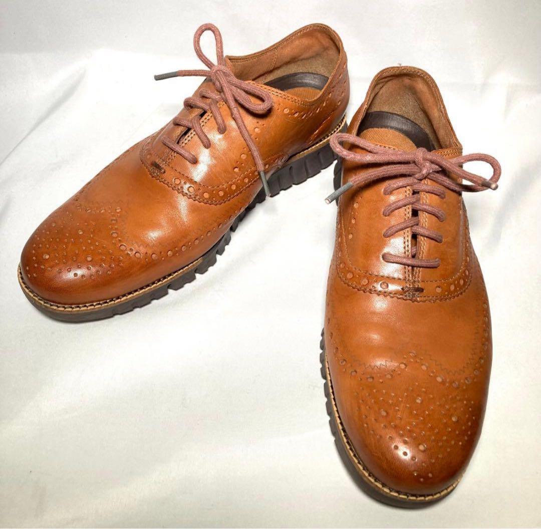 ゴ*得様 COLE HAAN ゼログランド ウィングチップ レザーシューズ 28