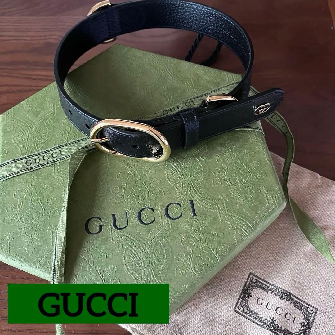 新品 GUCCI ショップ グッチ インターロッキング 犬 首輪 GGロゴ レザー