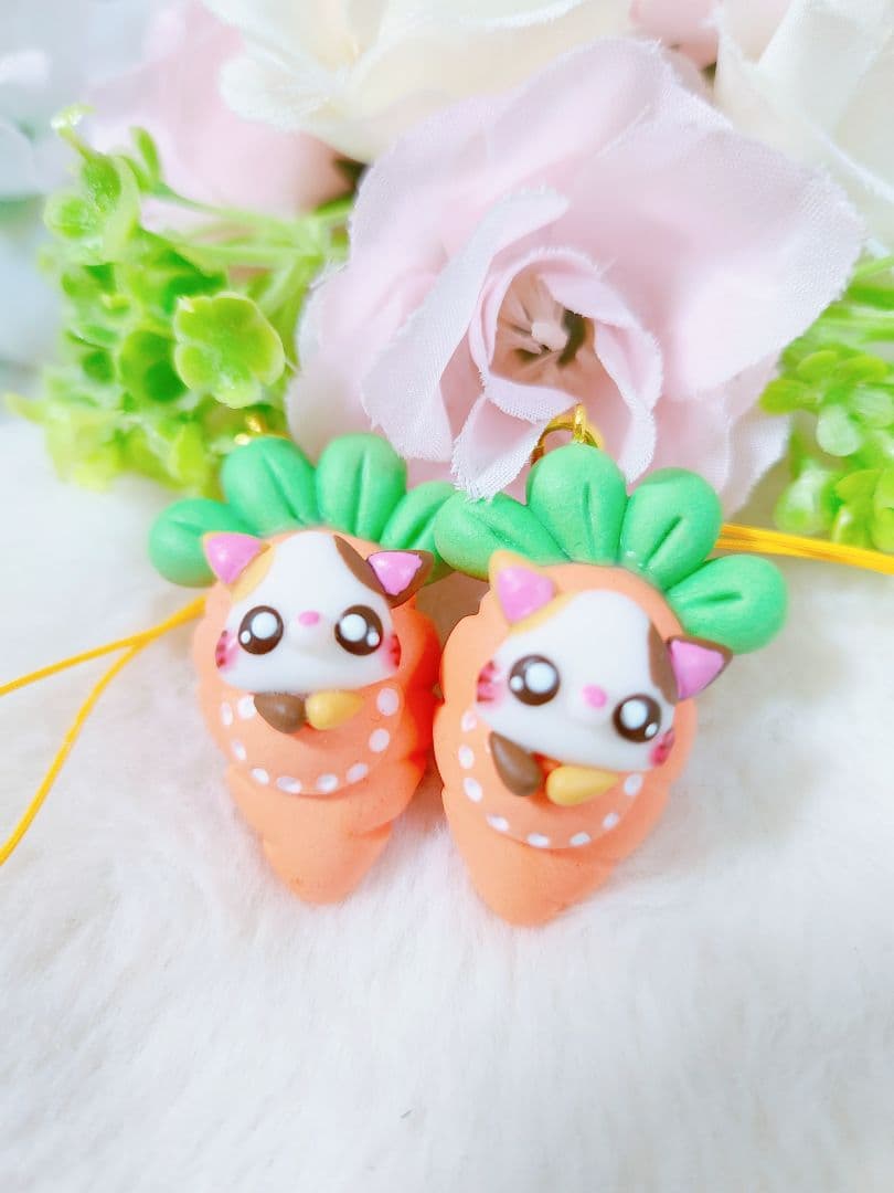 Easterにんじん　うさぎ　フェイクスイーツ　樹脂粘土　スイーツデコ