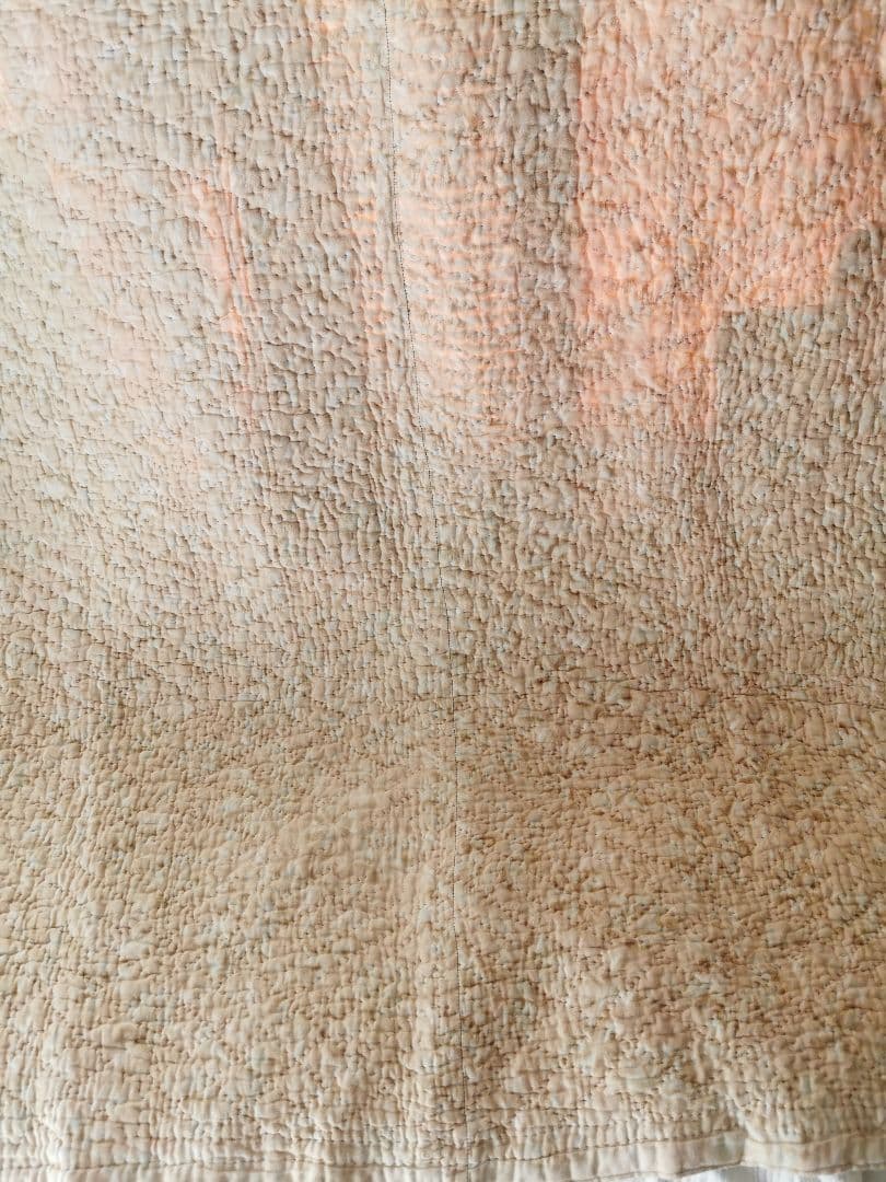 英国アンティーク ウェールズ/ダーラムキルト 肉厚ブティ風 ベージュ