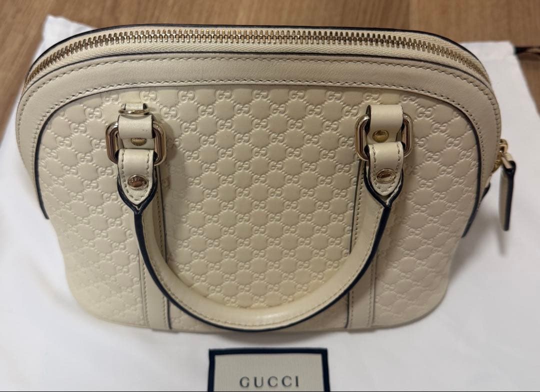 【極美品】GUCCI グッチ マイクロシマ 2wayバッグ アイボリー