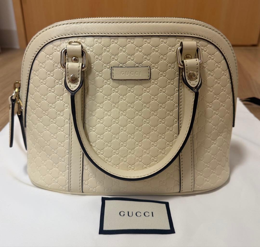 【極美品】GUCCI グッチ マイクロシマ 2wayバッグ アイボリー