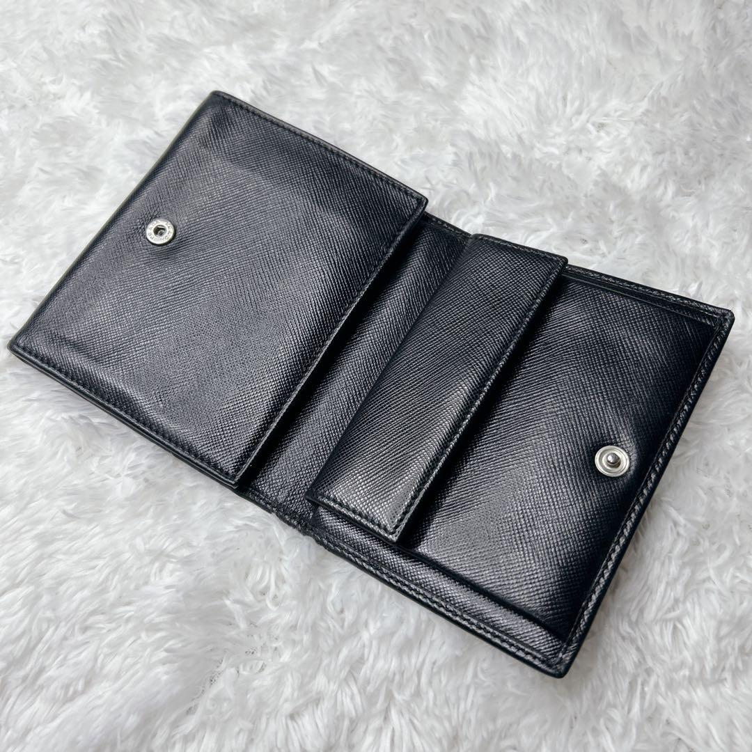 【美品✨️】PRADA プラダ サフィアーノ 三つ折り財布 NERO
