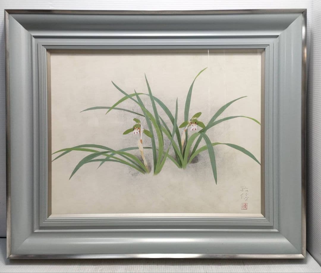 G879☆松岡政信 絵画 「春欄」 - メルカリ CH2752 松岡政信絵画「春欄