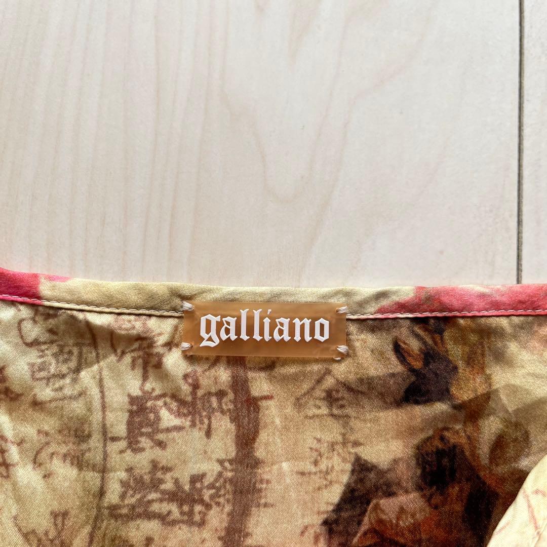 galliano ガリアーノ シルクスカート 花柄 漢字 総柄