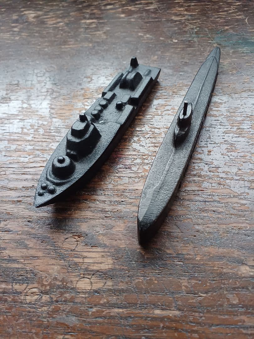 【文鎮】海上自衛隊　潜水艦　あらしお　&　掃海艇　軍艦　海軍　コレクション