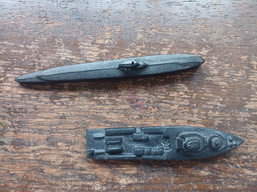 【文鎮】海上自衛隊　潜水艦　あらしお　&　掃海艇　軍艦　海軍　コレクション