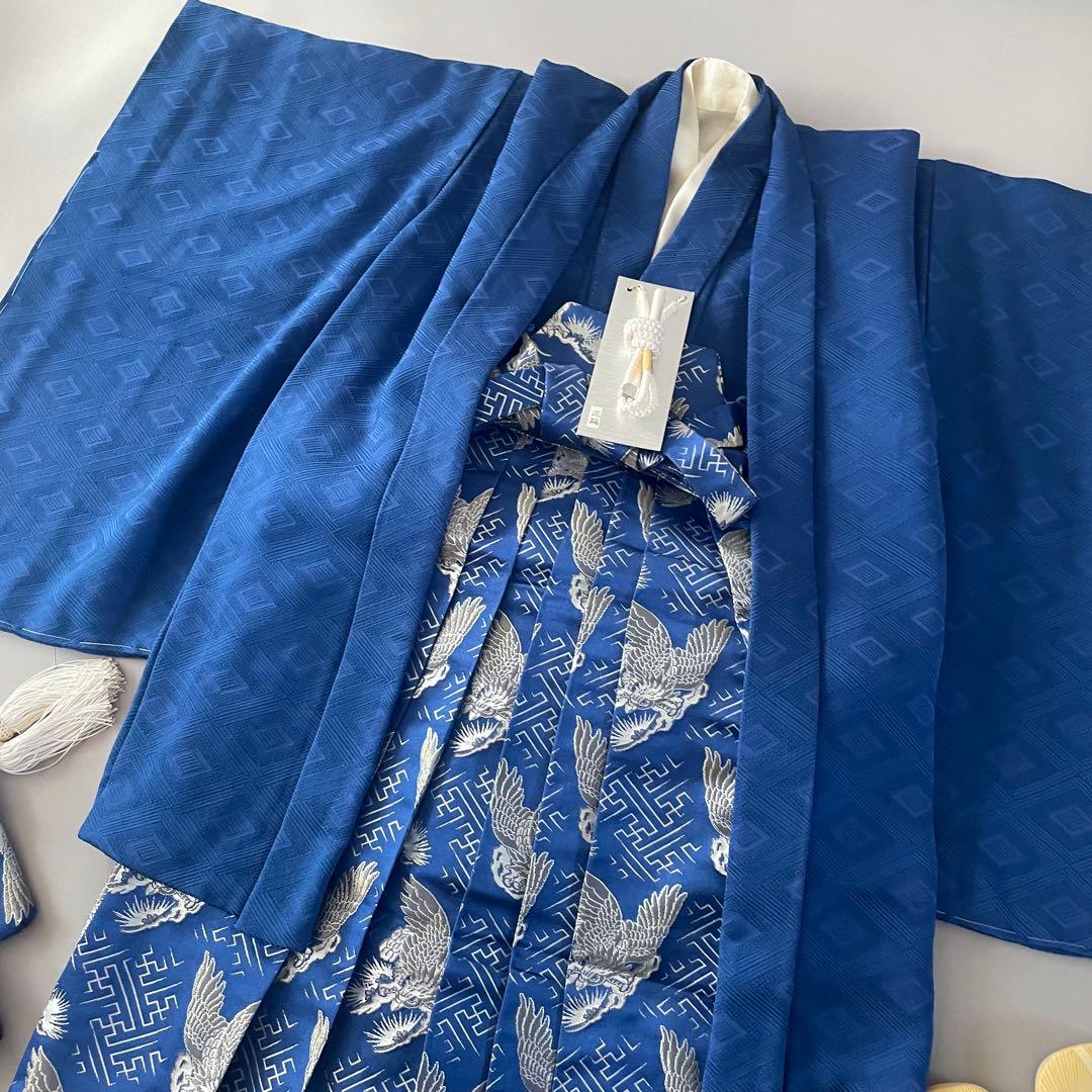 美品　七五三　男の子　5歳　7歳向き　正絹　羽織　お着物　袴セット