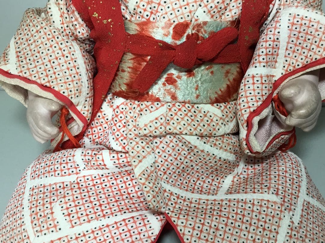 古い人形◇お座り人形髷結い◇紙箱入り 抱き人形 昭和レトロ 日本人形