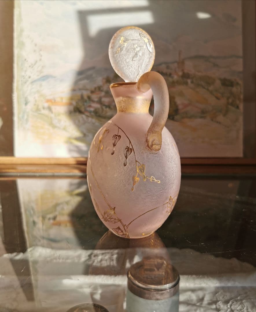 アンティーク ドームナンシー 駒草金彩デキャンタ ラヴェンダーピンク