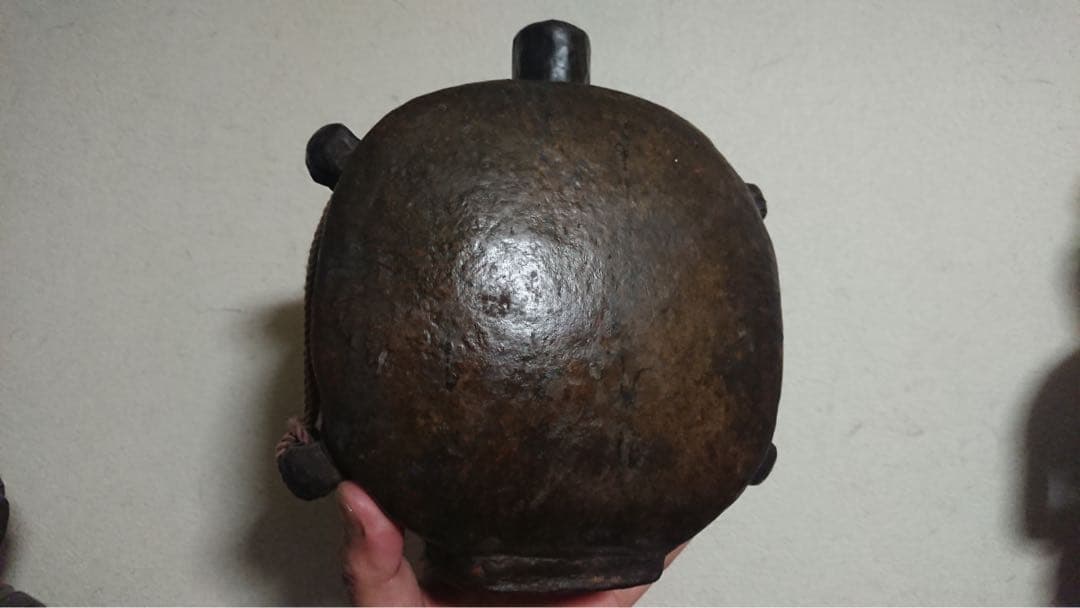 花器 李朝 扁壺 黒高麗 花入 漆塗 茶道 茶道具 華道 陶磁器 骨董 古美術