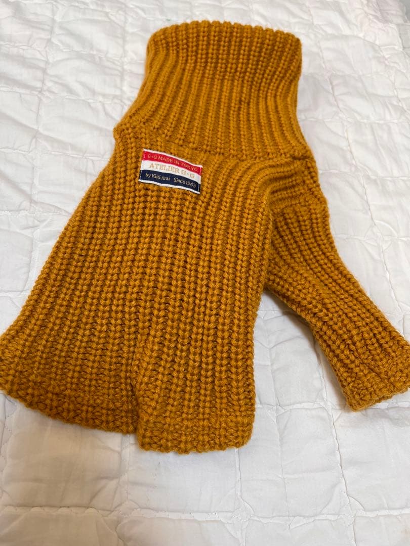 ニットセーター　犬服 マスタード　アトリエgg XXLサイズ Chilly Dog Camel Alpaca Cable Knit Dog Sweater