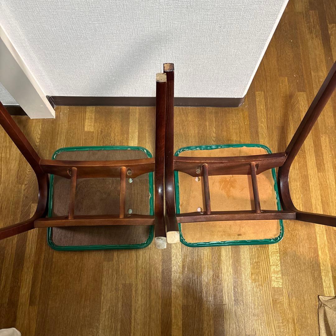 剣持勇　秋田木工　スツール　椅子　緑　2脚セット　スタッキングスツール　チェア