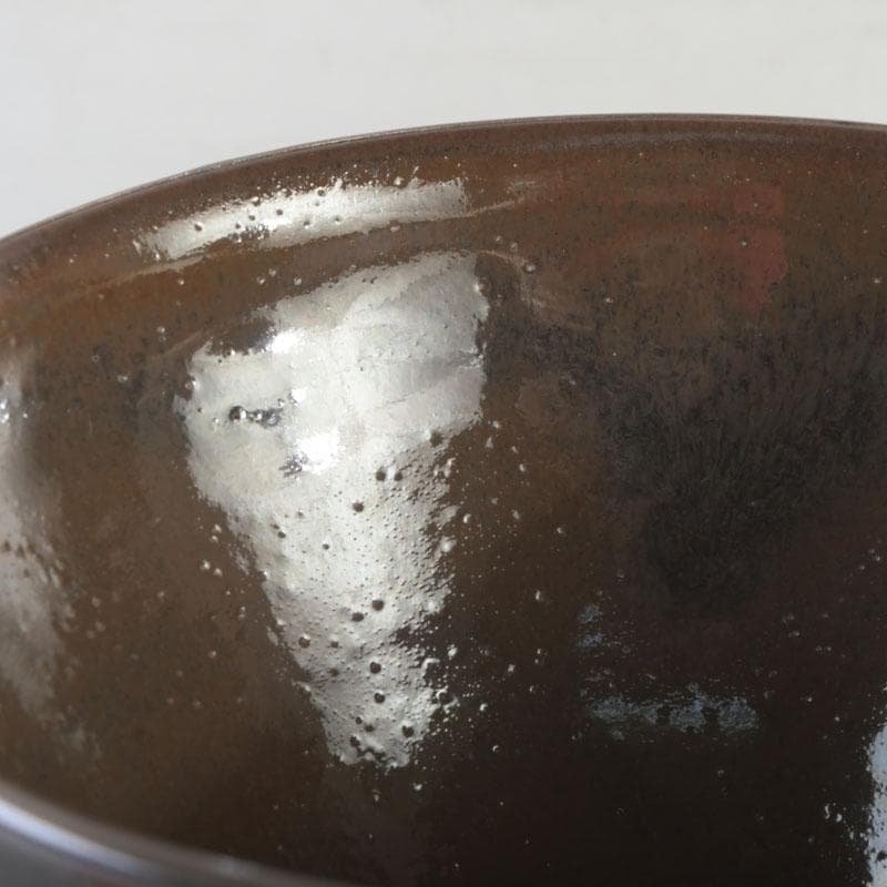 茶道具 桶谷定一作 灰被 天目茶碗 仕覆付 共布共箱 C 9487