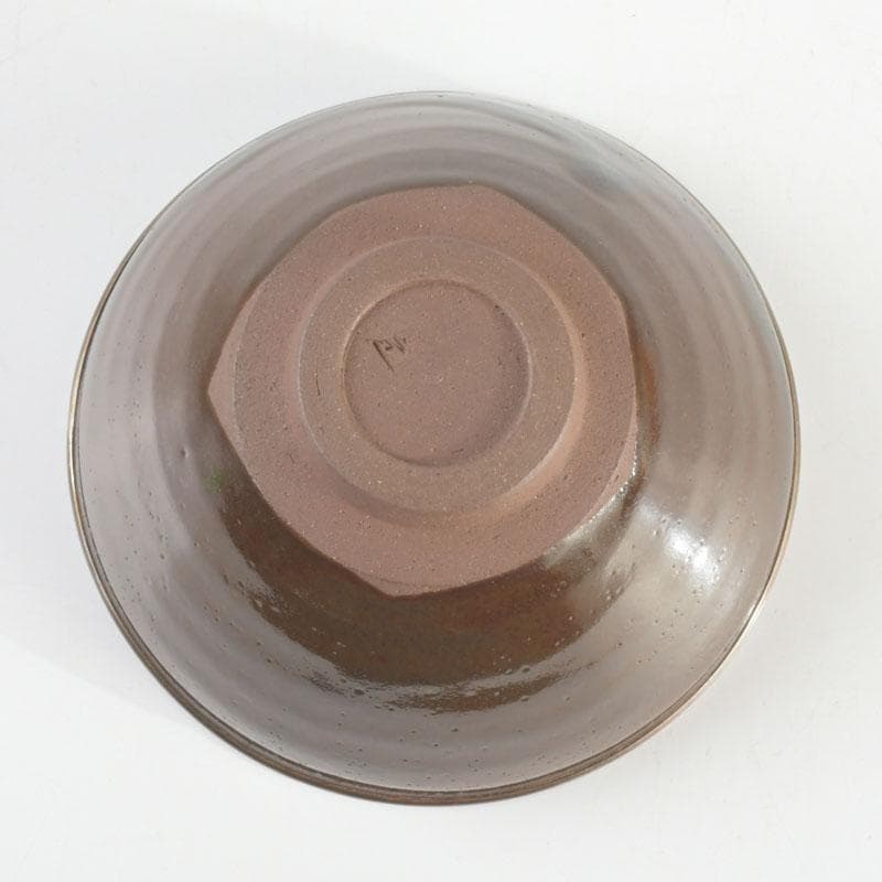 茶道具 桶谷定一作 灰被 天目茶碗 仕覆付 共布共箱 C 9487