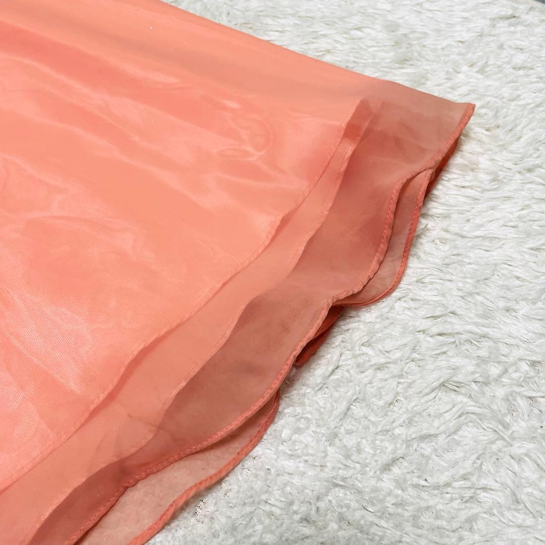 希少✨エメ✨ステージドレス　演奏会 9号　サーモンピンク　ギャザーフレア