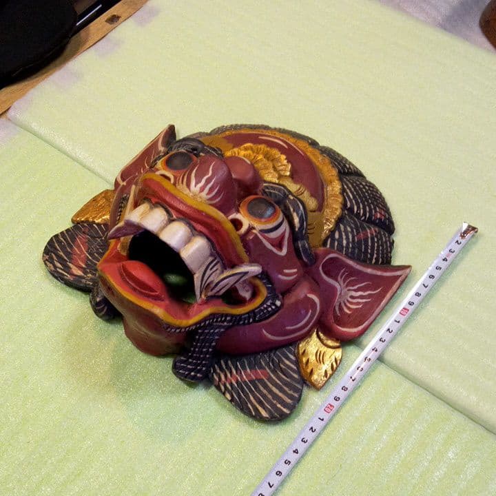 インドネシア お面 マスク 民族面 木彫り面 木製 木彫り 壁掛け 魔除け