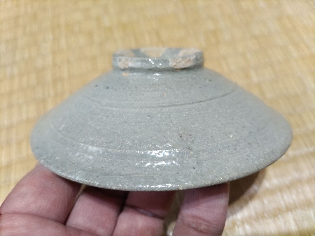 李朝　輪線状の　刷毛目　皿（12.3cm）良品！