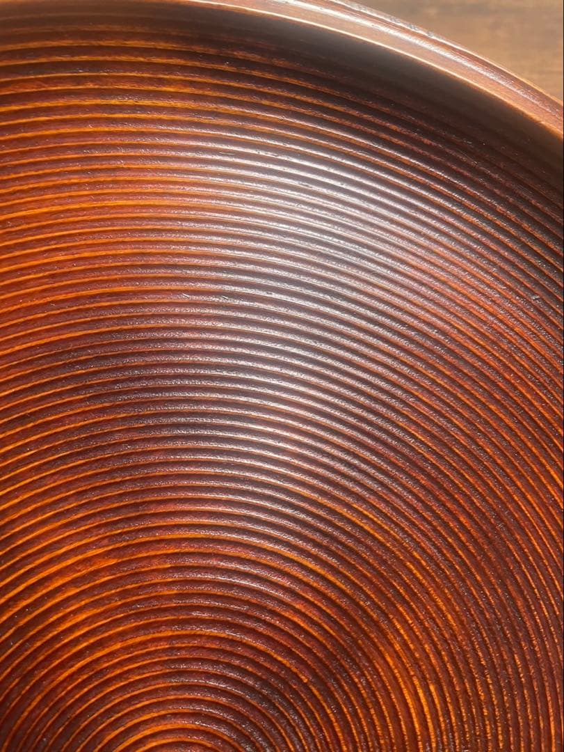 木製漆器　丸盆5客　36cm 独楽盆　お盆