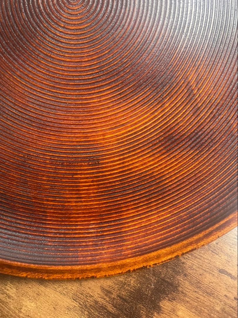 木製漆器　丸盆5客　36cm 独楽盆　お盆