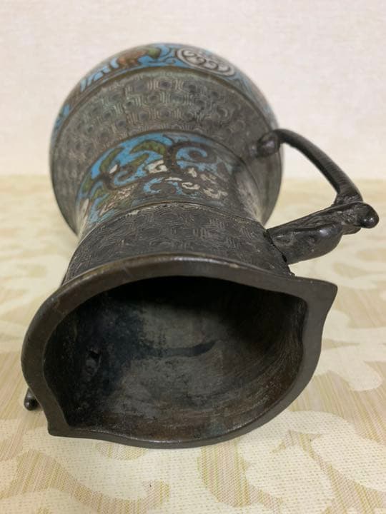 希少品］中国古美術明時代七宝焼壺古銅製