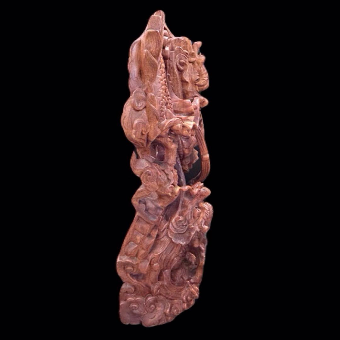 木彫り 双龍 龍 龍神 開運 置物 -229-