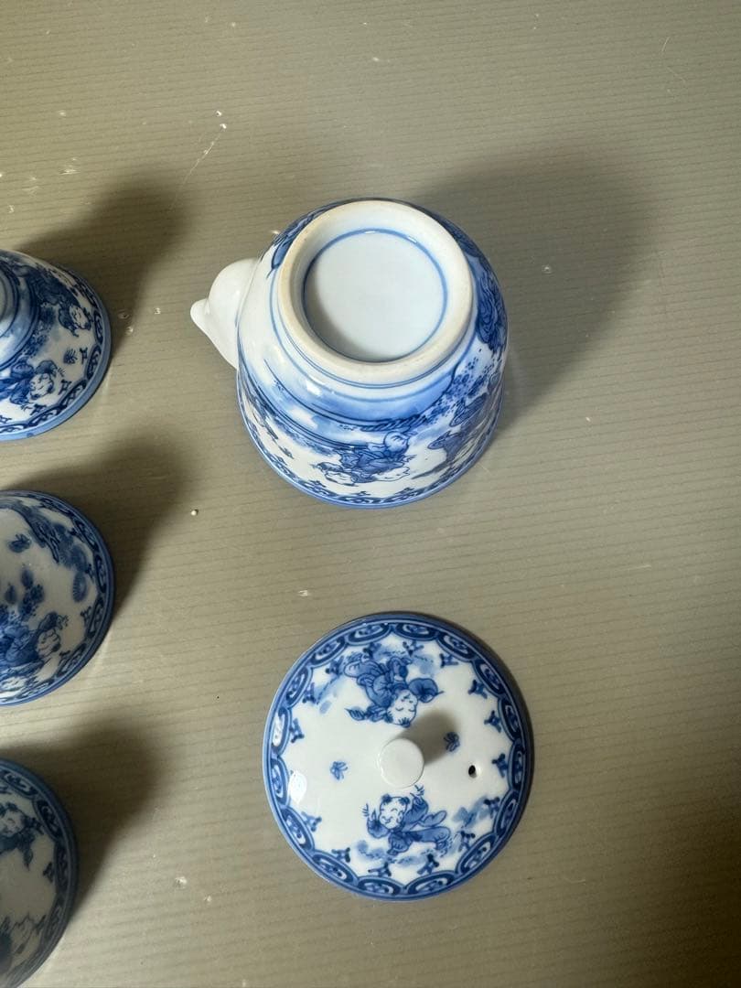 2479 平戸松山作 唐子絵 茶器セット 宝瓶1客 湯呑5客 - メルカリ