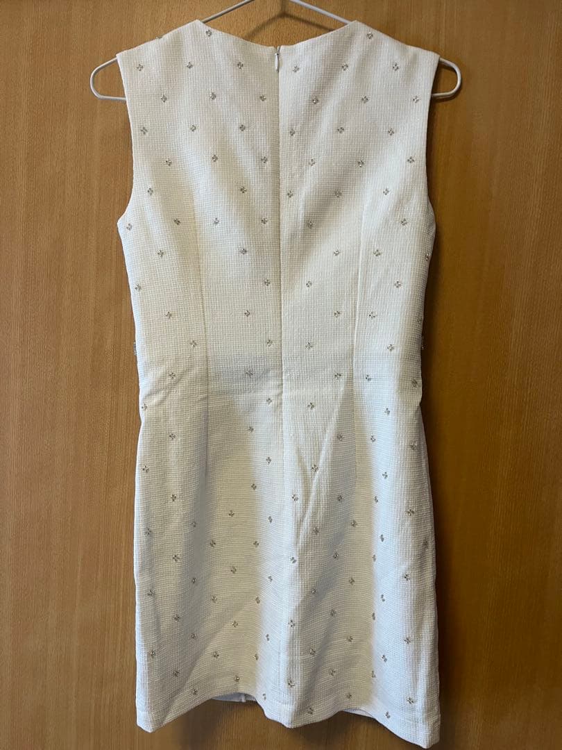 Jewels ビジューリボンサイドスリットタイトミニドレス