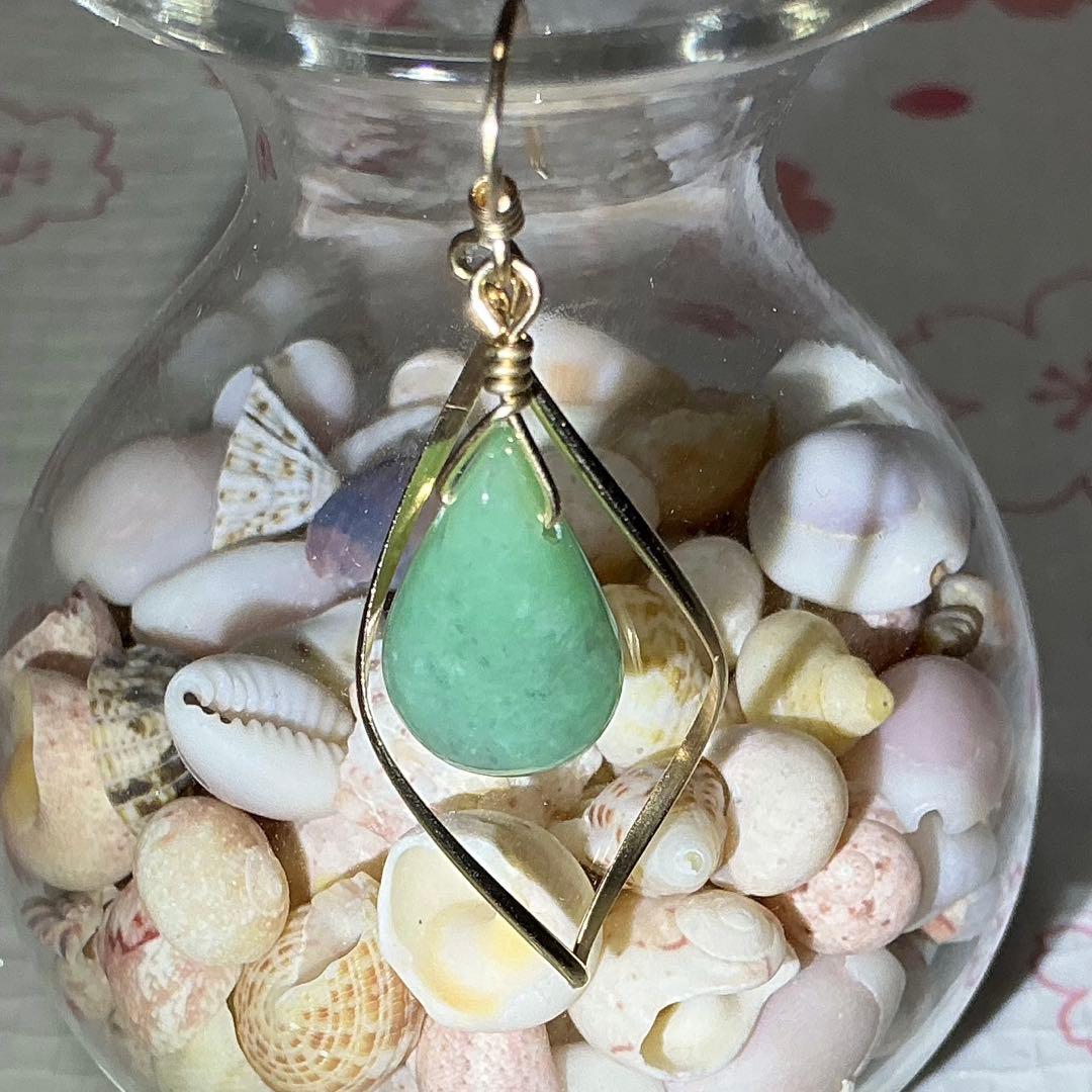 専用】金山谷翡翠 ティアドロップピアス 14kgf ※片耳用