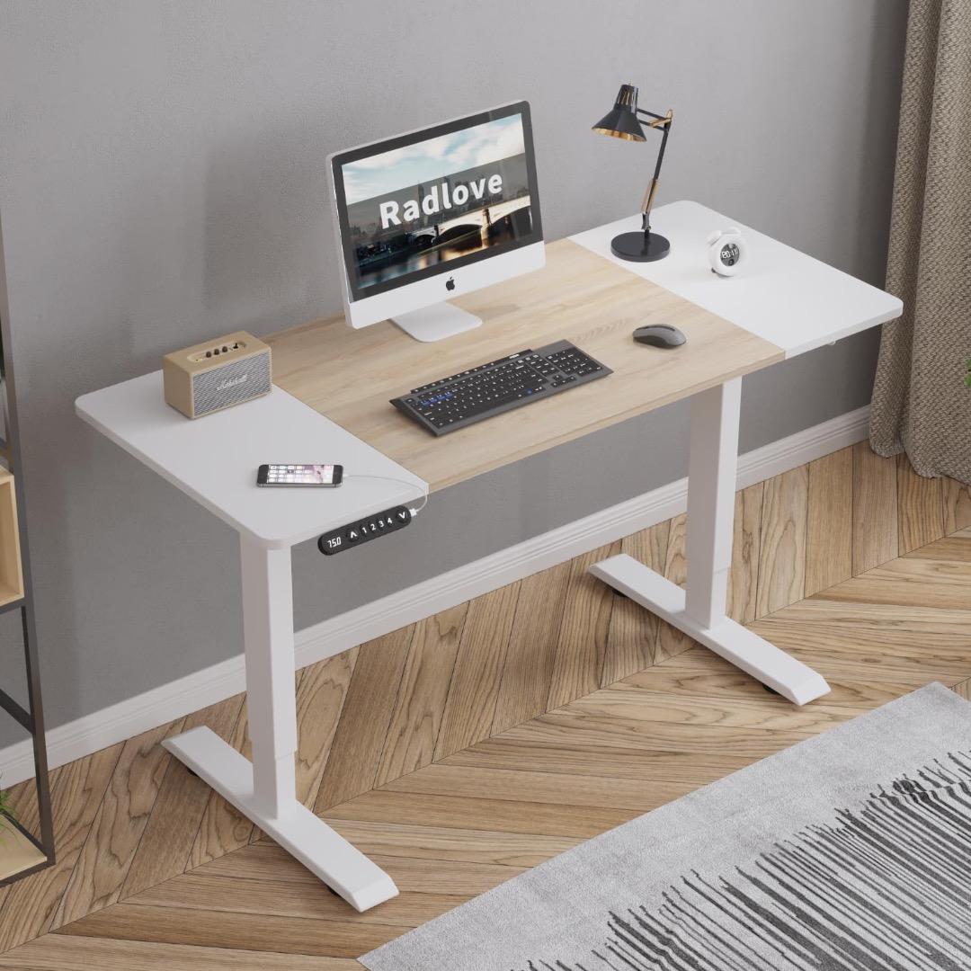 新品 未開封 / 電動 昇降式 パソコン デスク ゲーミング 机 ホワイト 白