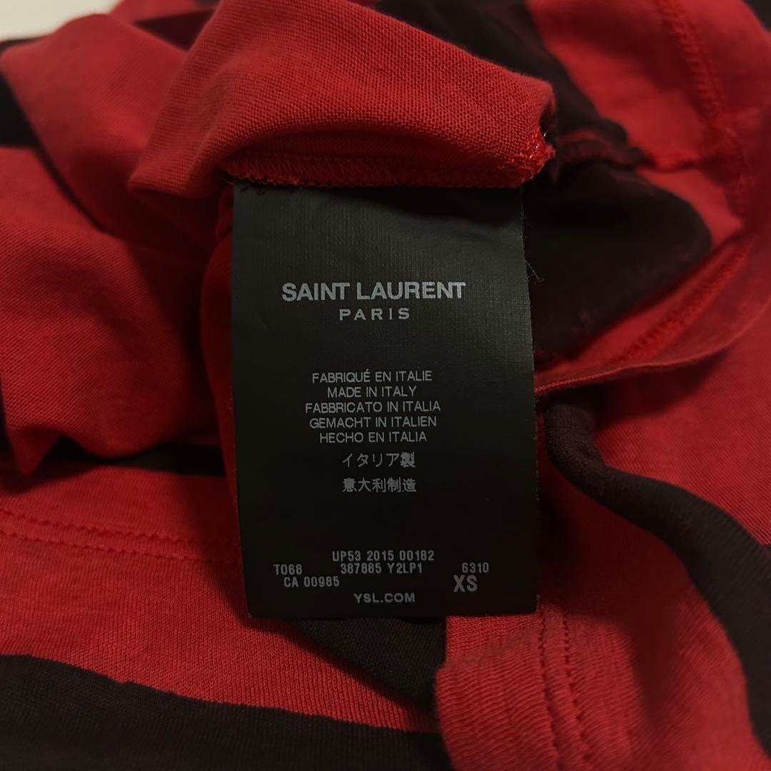 15AW Saint Laurent Paris ペイントボーダーTシャツ xs