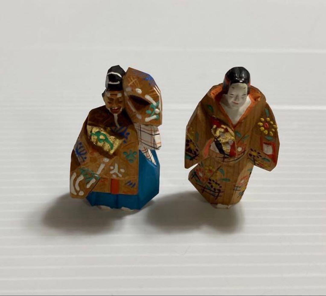 奈良 一刀彫り 羽衣 置物