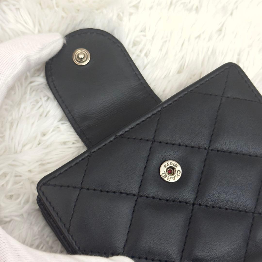 極美品⭐️CHANEL シャネル カンボンライン 二つ折り レザー ココマーク