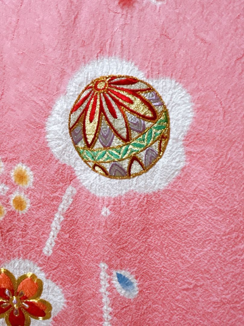 豪華逸品♡七五三　総刺繍　絞り　正絹　女の子　フルセット　一式　ピンク　髪飾り