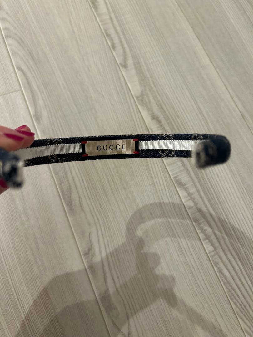 GUCCI ネイビー デニム ヘアバンド 保存袋付き