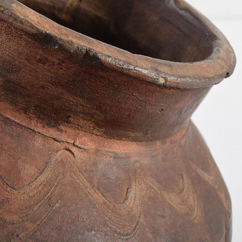 中国 古代 土器 刻線文 壷 水甕 C R8531