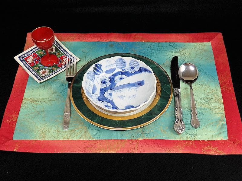 古伊万里 染付 丸紋 月に笹の図 膾皿 2客 江戸