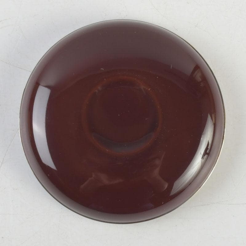 茶道具 山中塗師 新谷清 漆峰作 遠山蒔絵 錫縁 香合 共箱 V 9253