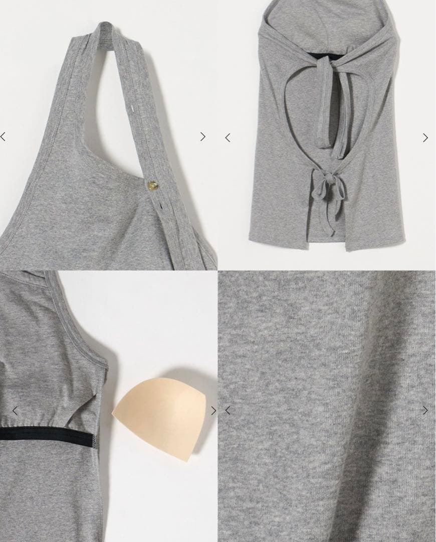 ATTISESSION インナーパット付き バックタイ ホルターネックトップス